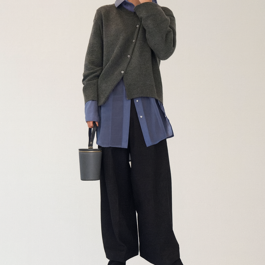 Zwart dames gebreid vest – casual ronde hals cardigan met zachte pasvorm