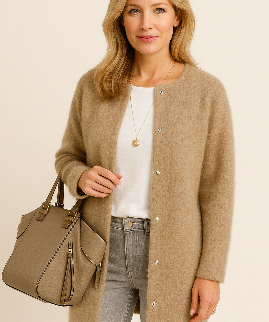 Wol-mohair dames vest – zacht relaxed vest met tijdloze elegante snit