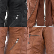 Leren jas dames met capuchon – waterafstotende jas van echt leer | Heidi-Mode