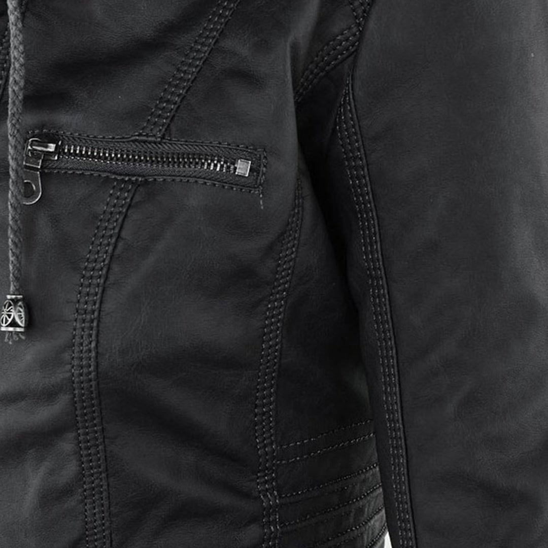Leren jas dames met capuchon – waterafstotende jas van echt leer | Heidi-Mode