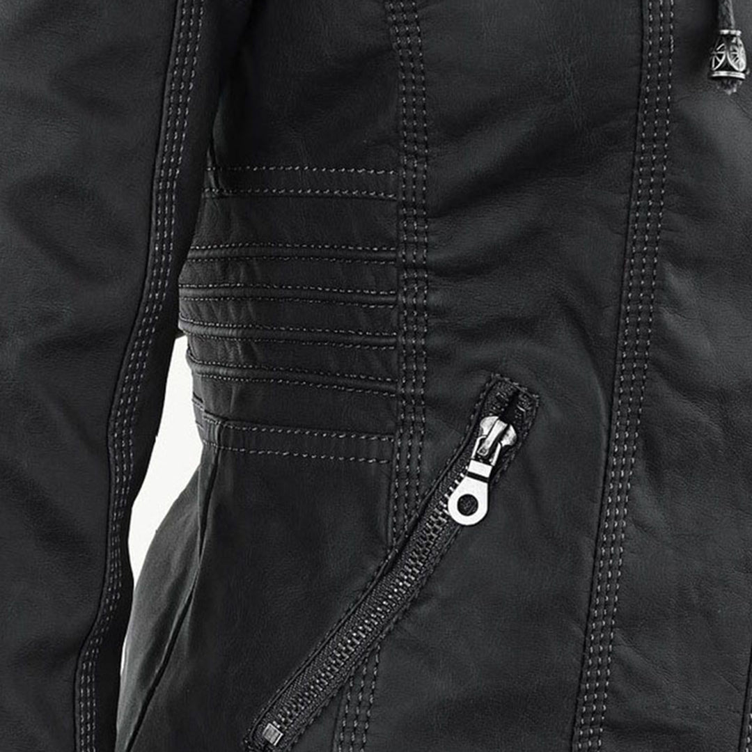 Leren jas dames met capuchon – waterafstotende jas van echt leer | Heidi-Mode