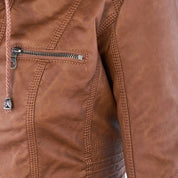 Leren jas dames met capuchon – waterafstotende jas van echt leer | Heidi-Mode