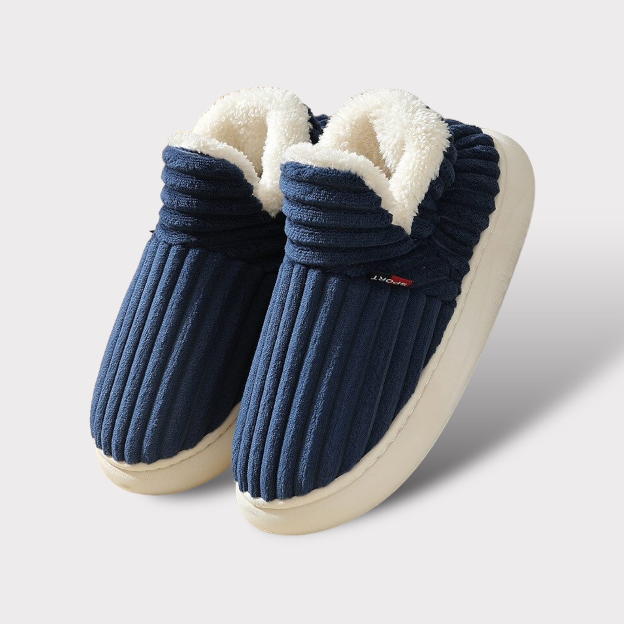 Cosimo unisex sloffen – warme pantoffels met hoge instap & antislipzool