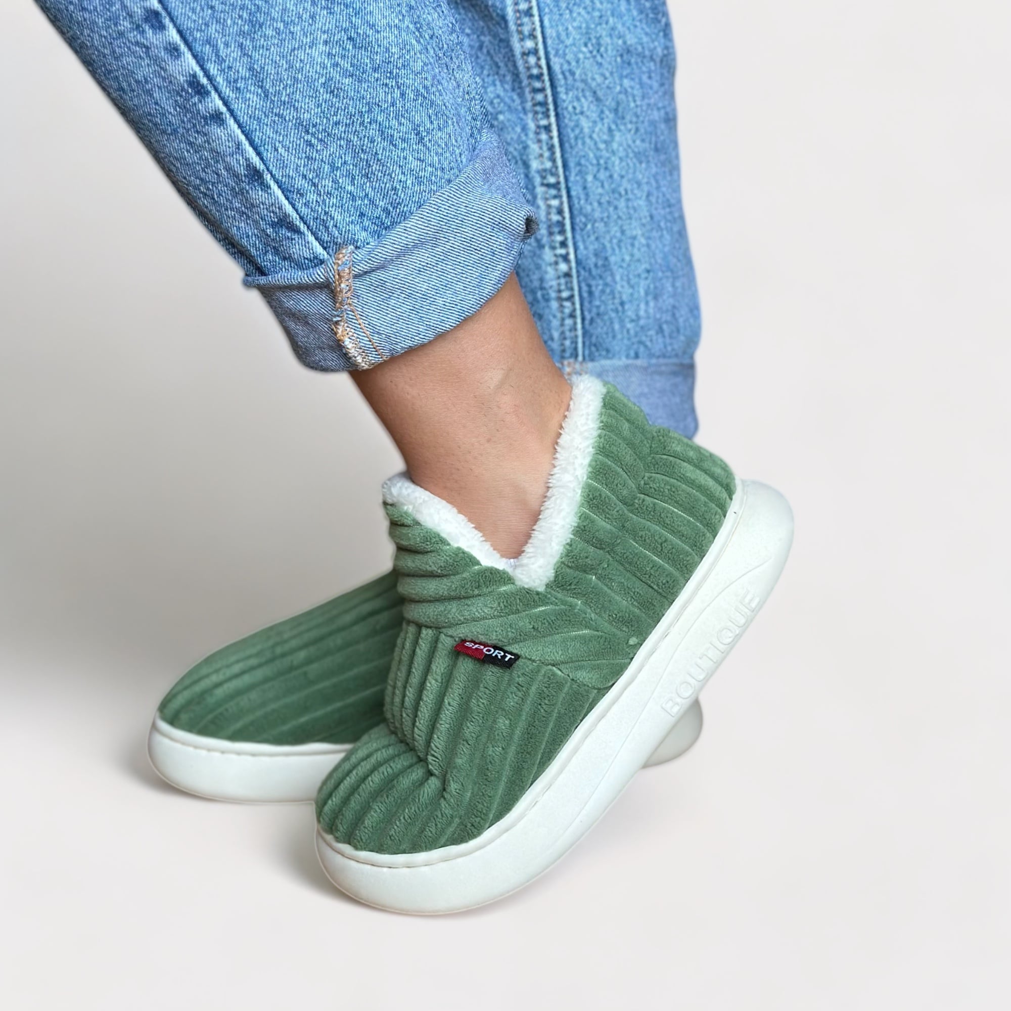 Cosimo unisex sloffen – warme pantoffels met hoge instap & antislipzool