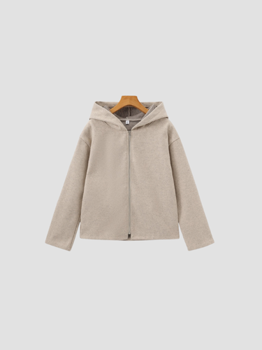 Dames fleece cardigan met capuchon – comfortabele vestjas met rits voor dagelijks gebruik