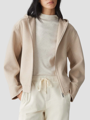 Dames fleece cardigan met capuchon – comfortabele vestjas met rits voor dagelijks gebruik