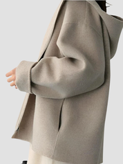 Dames fleece cardigan met capuchon – comfortabele vestjas met rits voor dagelijks gebruik