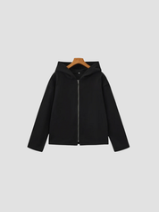 Dames fleece cardigan met capuchon – comfortabele vestjas met rits voor dagelijks gebruik