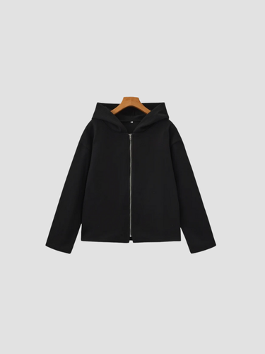 Dames fleece cardigan met capuchon – comfortabele vestjas met rits voor dagelijks gebruik