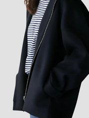 Dames fleece cardigan met capuchon – comfortabele vestjas met rits voor dagelijks gebruik