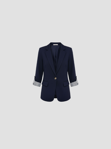 Dames blazer met smalle pasvorm – elegante blazer met één knoopsluiting voor werk en vrije tijd