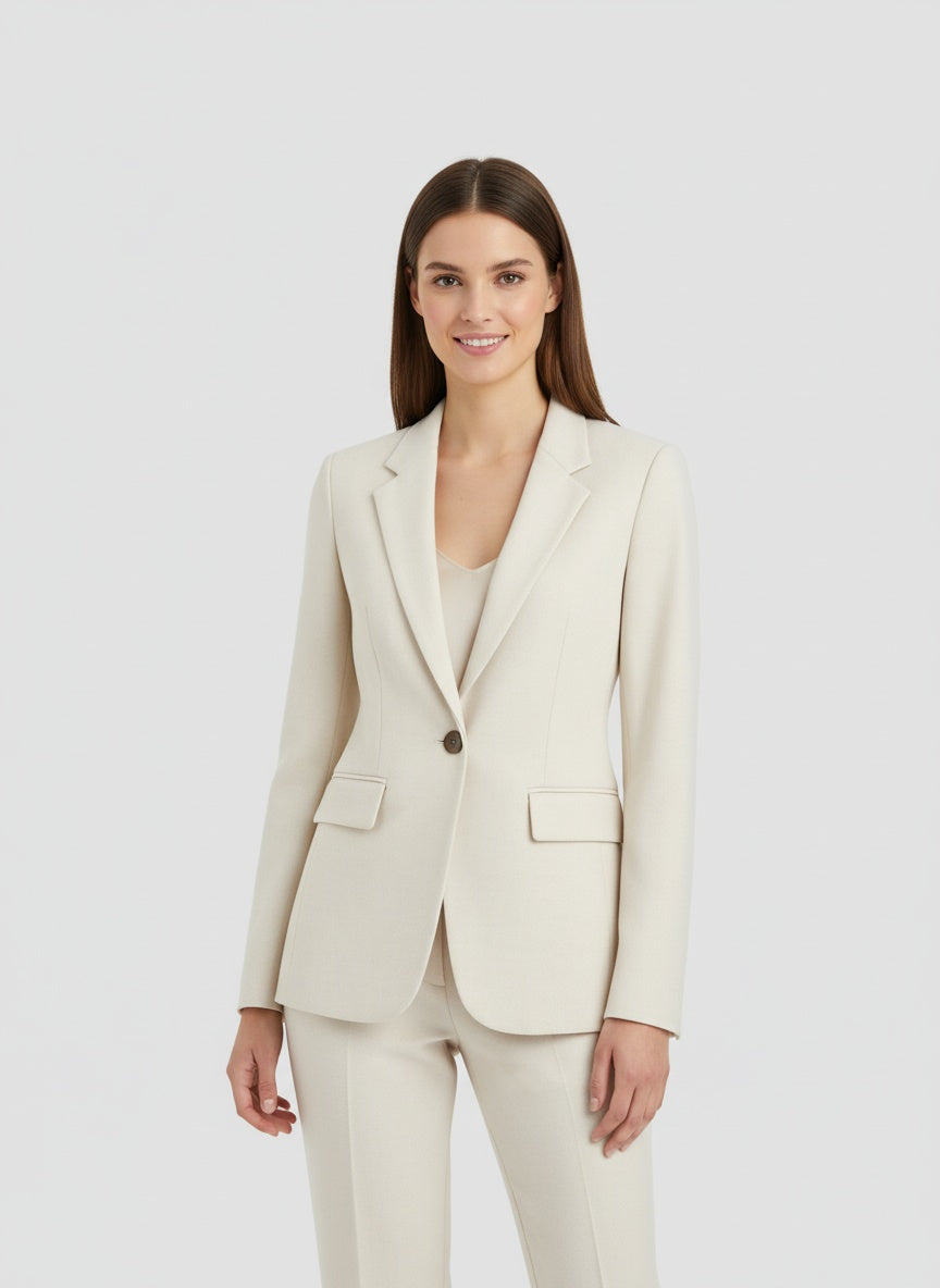 Dames blazer met één knoopsluiting – elegante getailleerde blazer voor werk en gelegenheid