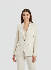 Dames blazer met één knoopsluiting – elegante getailleerde blazer voor werk en gelegenheid