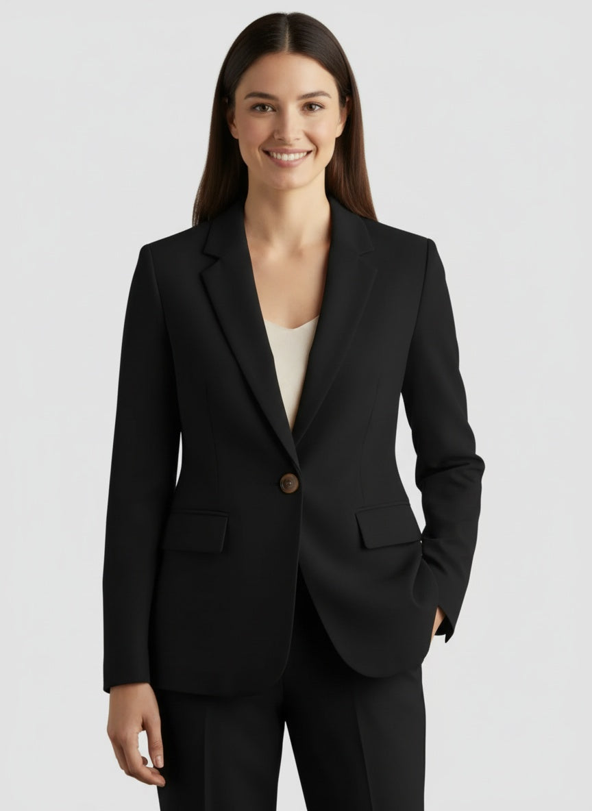 Dames blazer met één knoopsluiting – elegante getailleerde blazer voor werk en gelegenheid