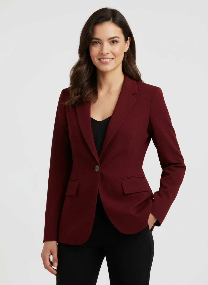 Dames blazer met één knoopsluiting – elegante getailleerde blazer voor werk en gelegenheid