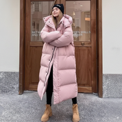 Dames Lange Gewatteerde Puffer Jas | Met Capuchon | Relaxte Pasvorm | Winddicht & Warm