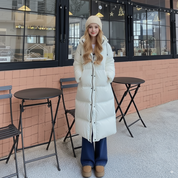 Dames Lange Gewatteerde Puffer Jas | Met Capuchon | Relaxte Pasvorm | Winddicht & Warm