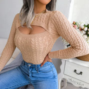 Sweater met Lange Mouwen en Ronde Hals Dames – Stijlvolle Gebreide Trui met Comfortabele Pasvorm