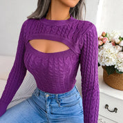 Sweater met Lange Mouwen en Ronde Hals Dames – Stijlvolle Gebreide Trui met Comfortabele Pasvorm