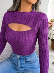 Sweater met Lange Mouwen en Ronde Hals Dames – Stijlvolle Gebreide Trui met Comfortabele Pasvorm
