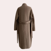 Hannah lange dames winterjas – elegante double-breasted jas met warme voering