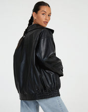 Oversized leren dames jas – losse zomerjas met tijdloos design