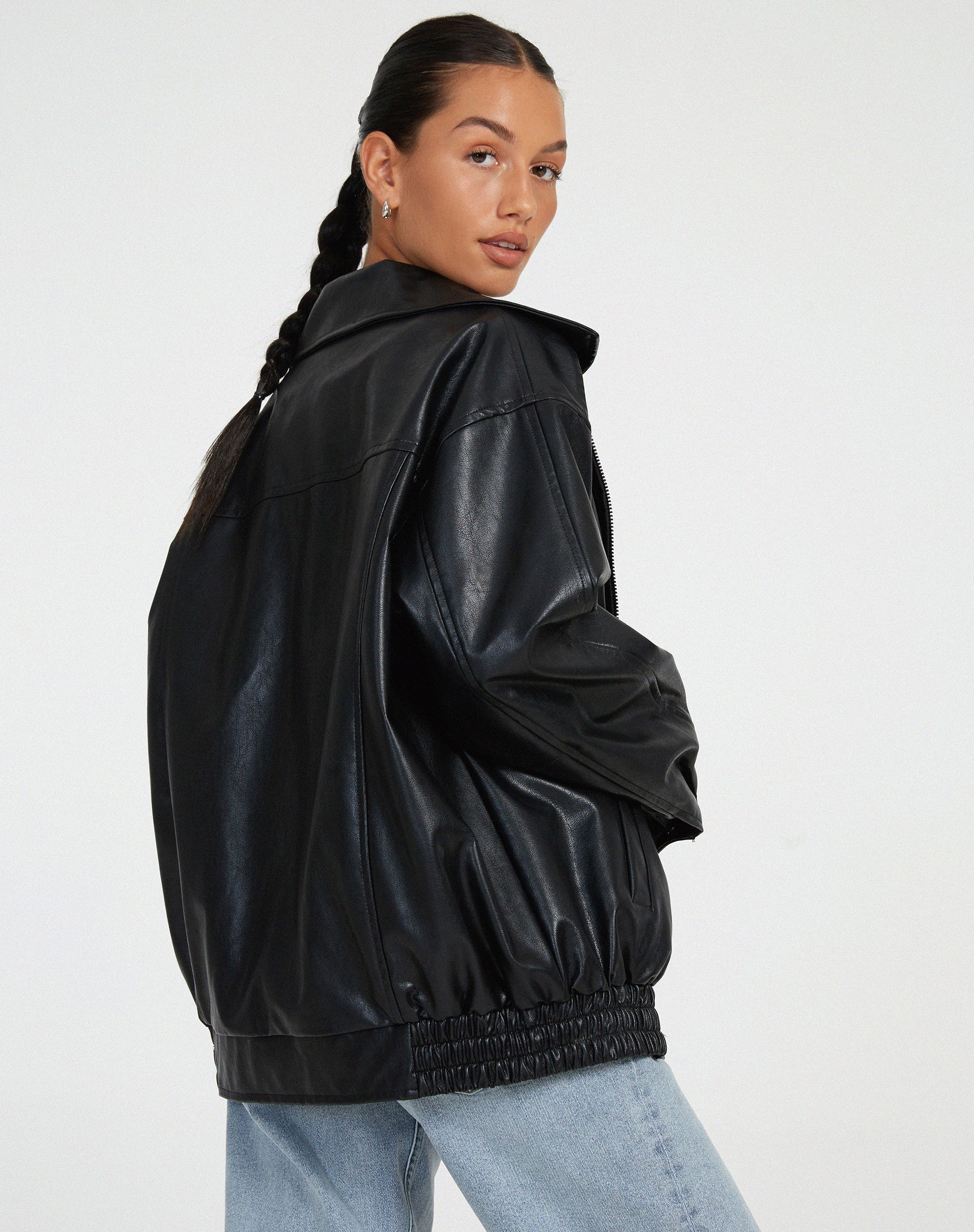 Oversized leren dames jas – losse zomerjas met tijdloos design