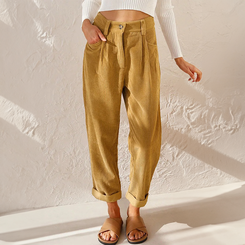Elise dames corduroy broek – comfortabele en stijlvolle ribbroek