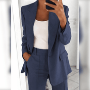 Elegante dames blazer en broek – stijlvol tweedelig pak voor elke gelegenheid