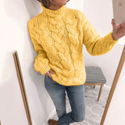 Grofgebreide herfsttrui Dames met Turtleneck – Zachte Warme Wintertrui