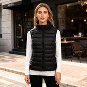 Ultralichte dames donsbodywarmer – warme lichtgewicht gewatteerde weste