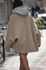 ZOË dames oversized winterjas – trendy wollen jas in beige of zwart