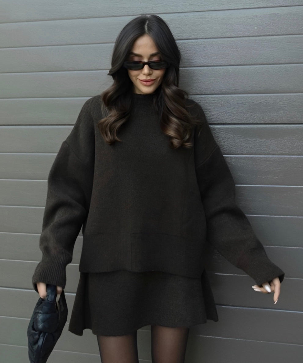Marie set – dames herfstset met losse fit & luxe wolmix | Trendy co-ord outfit voor elke gelegenheid