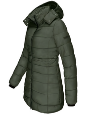 Waterdichte halflange dames winterjas – warme Garin jas met capuchon en zakken