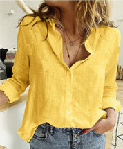 Vardi Dante Chloë Casual Blouse – Luchtige Damesblouse met Knoopsluiting en Halflange Mouwen