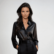 Gleame satijnen dames blouse – elegante lange mouwen in luxe stof