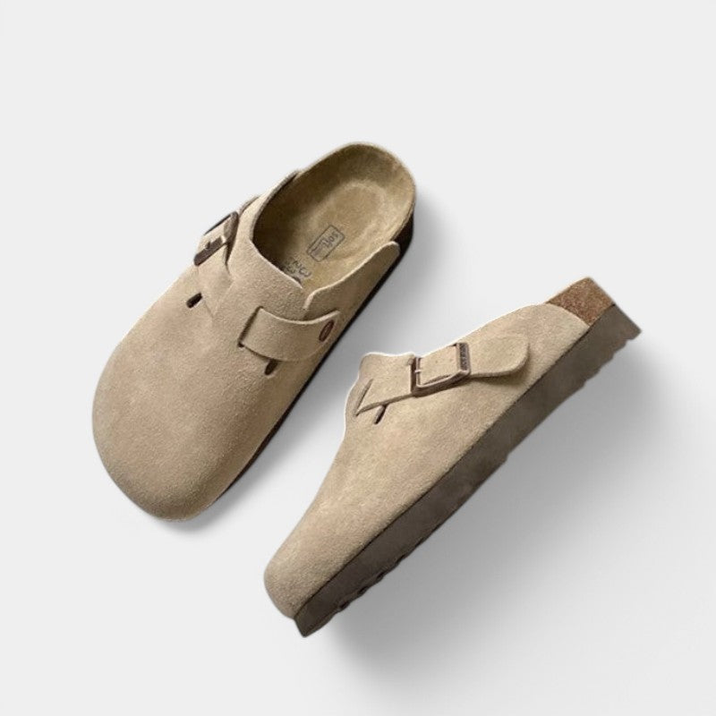 Gleame clogs – premium unisex leren sandalen met gesp in diverse kleuren