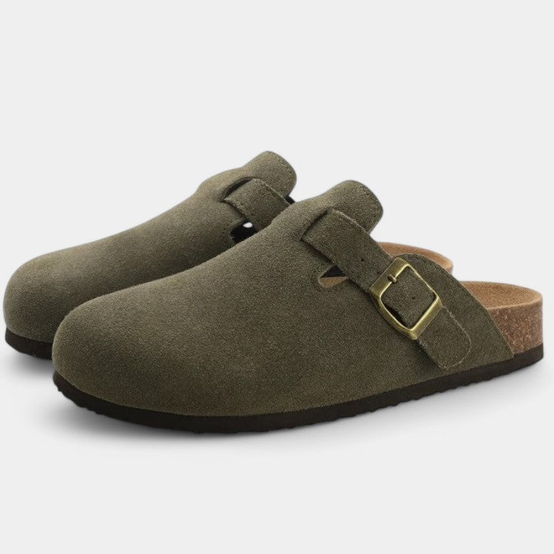 Gleame clogs – premium unisex leren sandalen met gesp in diverse kleuren