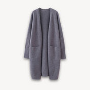 Lange dames cashmere cardigan – luxueus vest met open voorkant voor herfst en winter