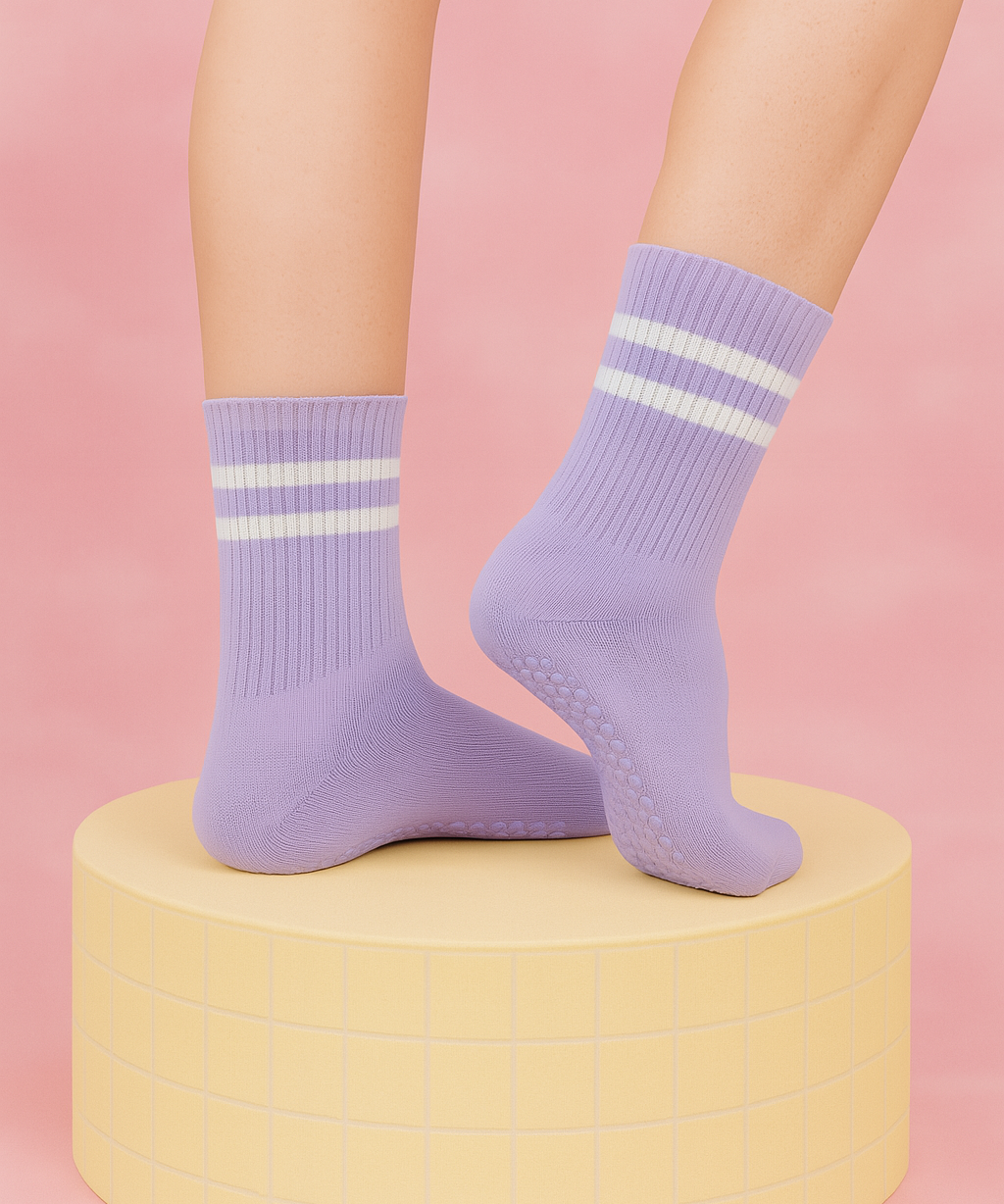Antislip pilates sokken dames – zachte grip sokken voor yoga & wintertraining