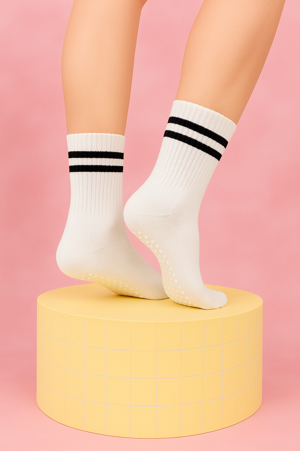 Antislip pilates sokken dames – zachte grip sokken voor yoga & wintertraining