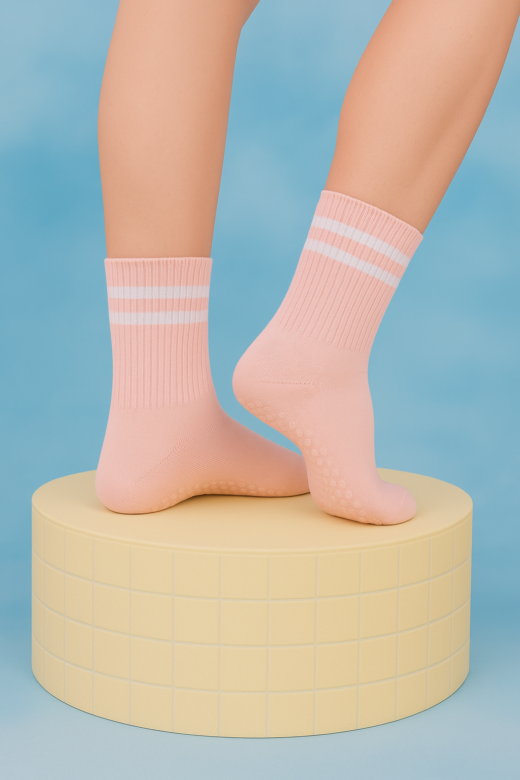 Antislip pilates sokken dames – zachte grip sokken voor yoga & wintertraining
