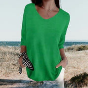Gerda | Zomerse V-Hals Top – Luchtig, Elegant & Comfortabel