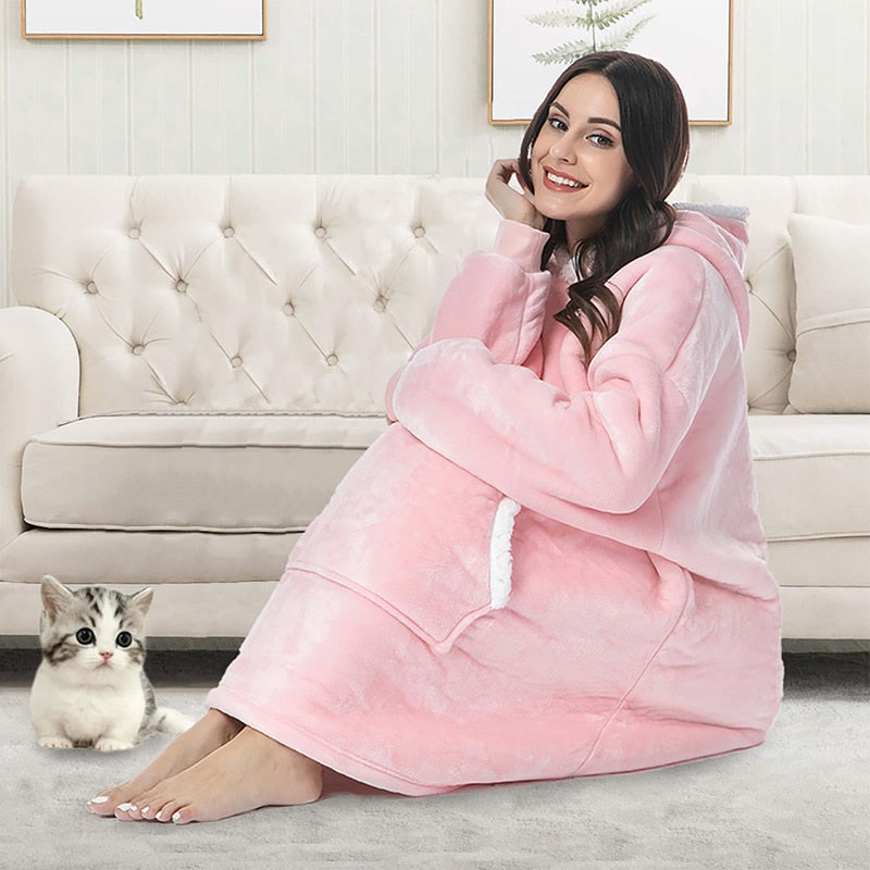 Vardi Dante Hoodie & Deken – Oversized Hoodie Blanket van Zacht Fleece en Wol