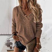 Ava Casual Comfy Top – Oversized Damestrui met Elegante V-Hals