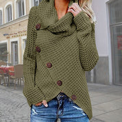 Hailey Turtleneck Damestrui – Moderne Oversized Coltrui met Asymmetrisch Design