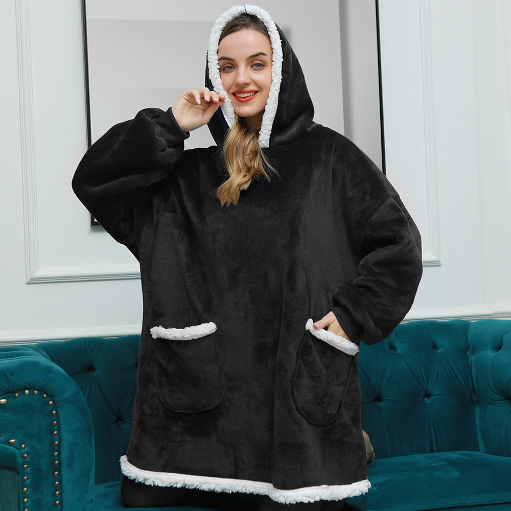 Vardi Dante Hoodie & Deken – Oversized Hoodie Blanket van Zacht Fleece en Wol