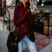 Hailey Turtleneck Damestrui – Moderne Oversized Coltrui met Asymmetrisch Design