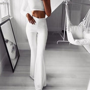 Fleur Flared Pants – High-Waist Damesbroek met Wijd Uitlopende Pijpen