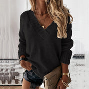 Ava Casual Comfy Top – Oversized Damestrui met Elegante V-Hals